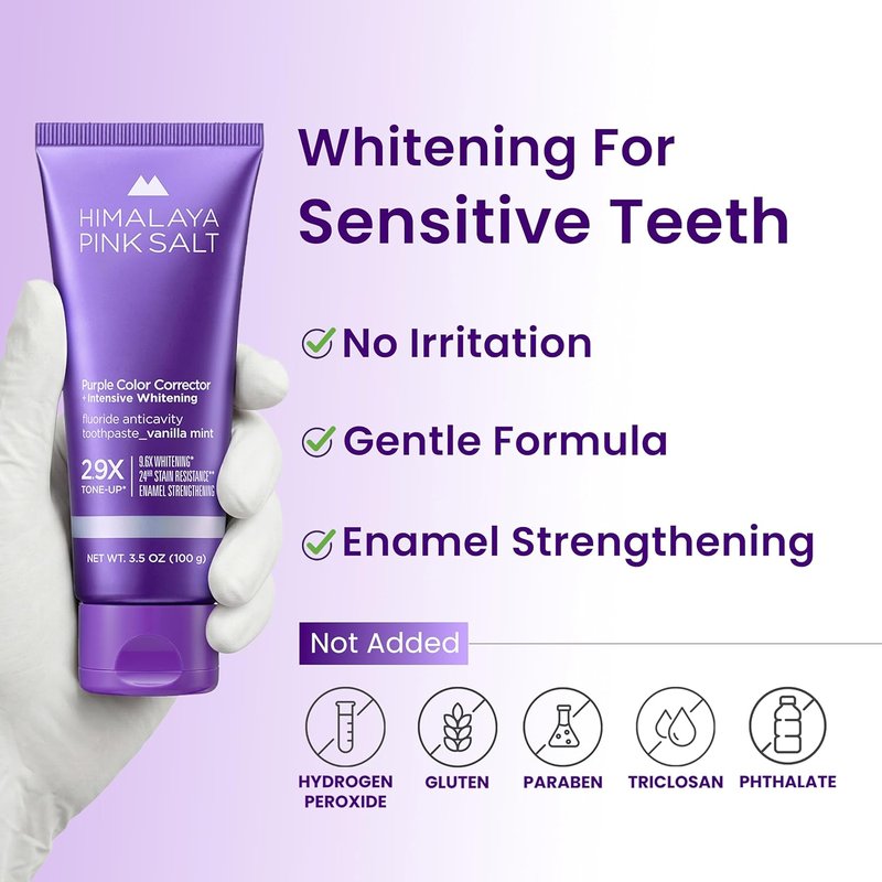 Himalaya Pink Salt Toothpaste - Deep Stain Remover for Sensitive Teeth | Vanilla Mint, 3.5 oz (Pack of 3)