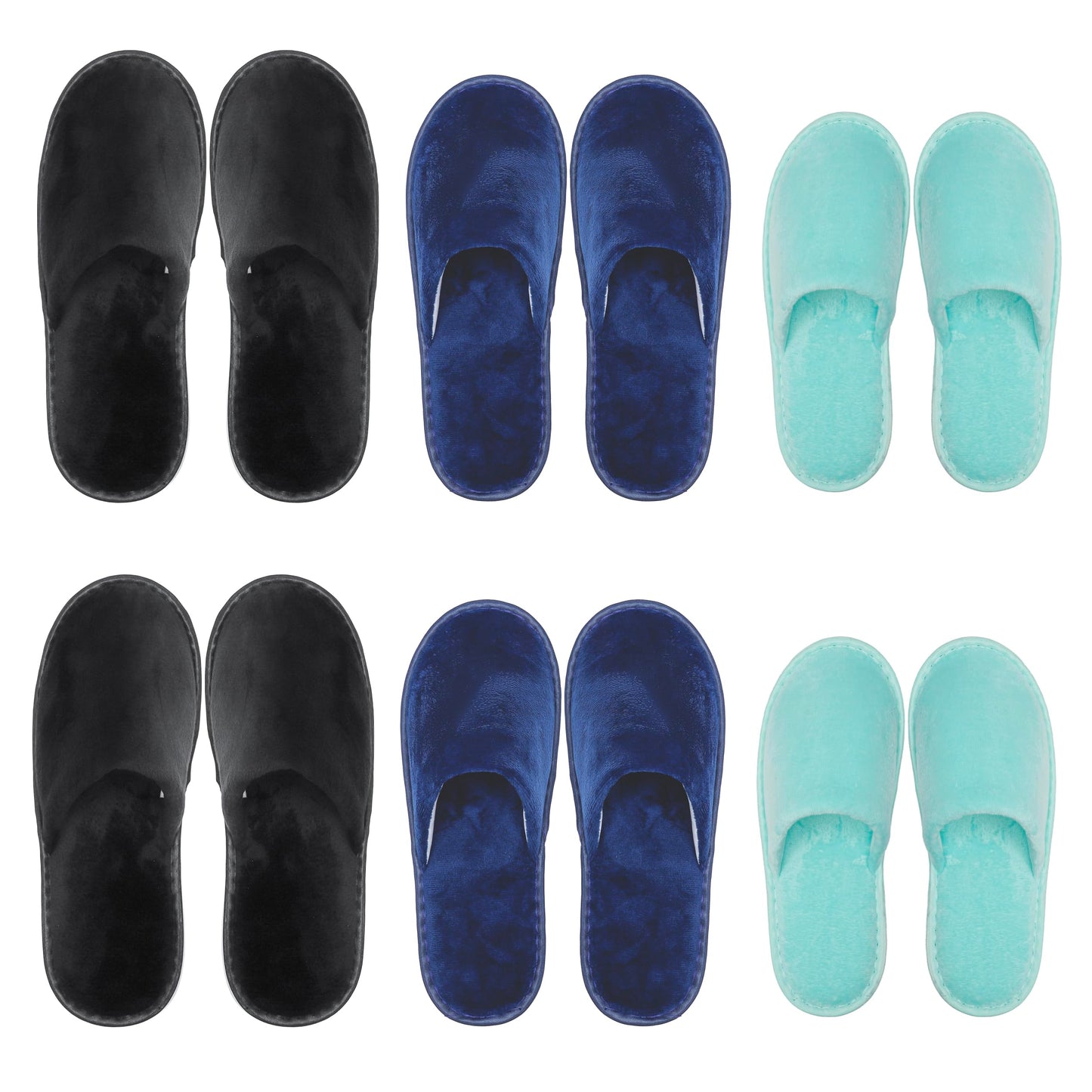 OSTADARRA 6 Pairs Spa Slippers, Non Slip Disposable Slippers For Guest, Washable Reusable, Which Can Be Used As Women Men, House, Indoor, Bathroom, Bedroom, Hotel, Bride Slippers (2 sizes)