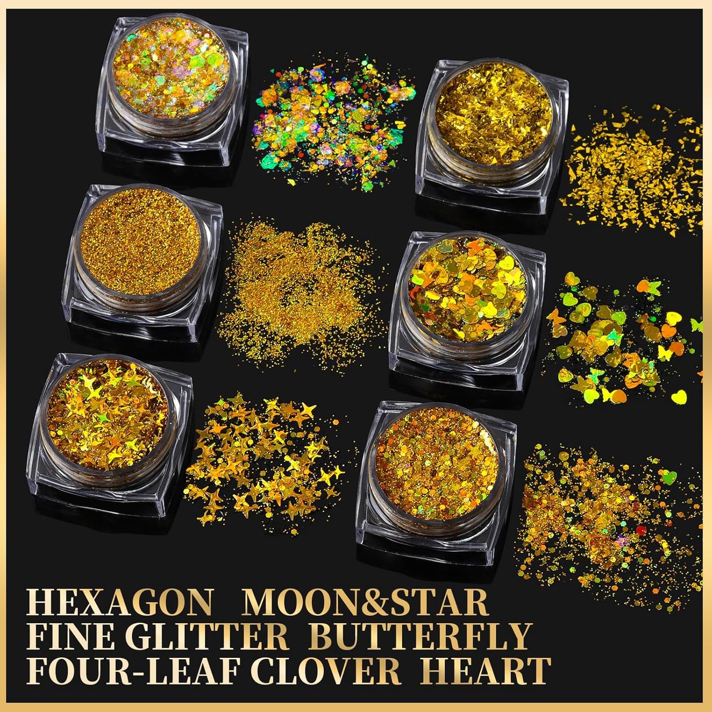 Teenitor Face Glitter Body Glitter, Clear White Body Glitter Gel, Hair Glitter Gel, 6 Shapes Rave Glitter, Mermaid Sequins Makeup Glitters Face Paint, Chunky Sparkling Glitter Gel for Women
