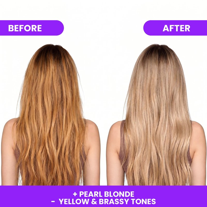 Blondz Only Hair Purple Toning Mask | Eliminates Brassiness | Neutralizes Yellow & Orange Tones | Rubio Marfil Blonde Pearl with Argan Oil Perfect Blonde (Beige) 11.8 Fluid Ounce (350 ml)