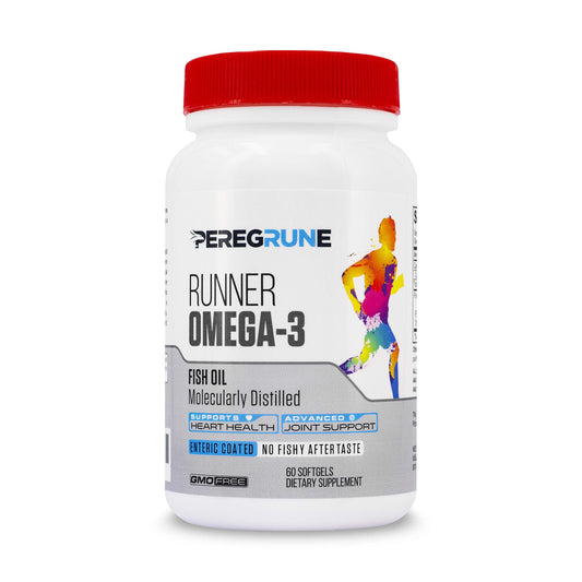 PEREGRUNE Runner Omega 3 Fish Oil | Helps Support Heart & Joint Health for Running with Omega- EPA & DHA | 1400 mg, 1 Month Capsules for Men and Women | Triple Strength Nutritional Sport Supplement