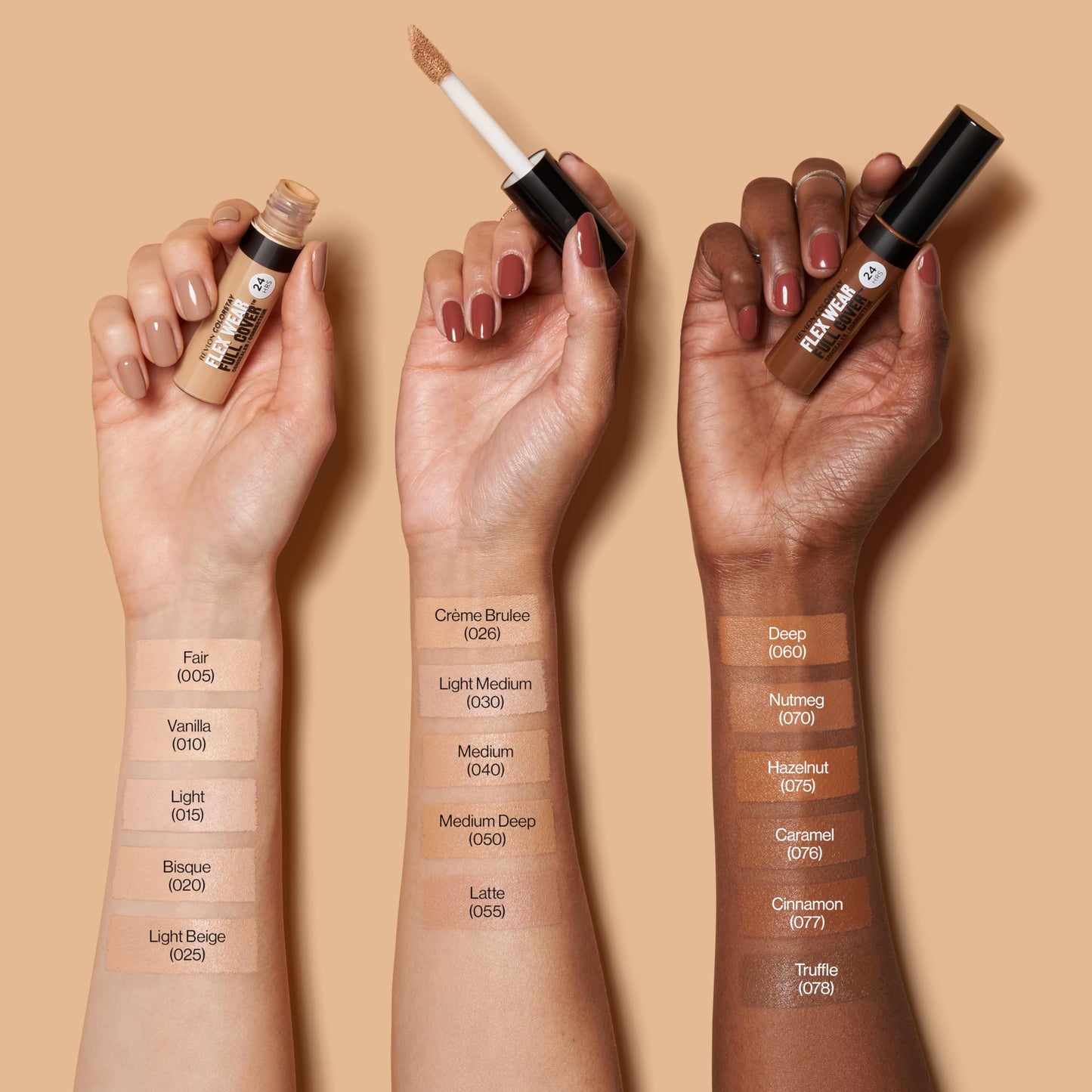 Revlon ColorStay Flex Wear, Full Cover Non-Creasing Concealer, Infused with Hyaluronic Acid & Vitamin E, Flexible Longwear, 015 Light, 0.34 Fl Oz