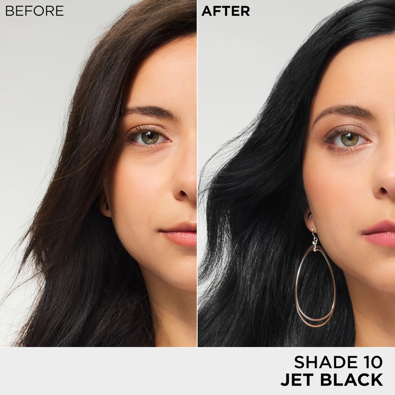 L’Oreal Paris Feria Multi-Faceted Shimmering Permanent Hair Color, High Intensity Hair Dye for 3X Highlights, 10 Jet Black (Blackest Black), 1 Hair Dye Kit