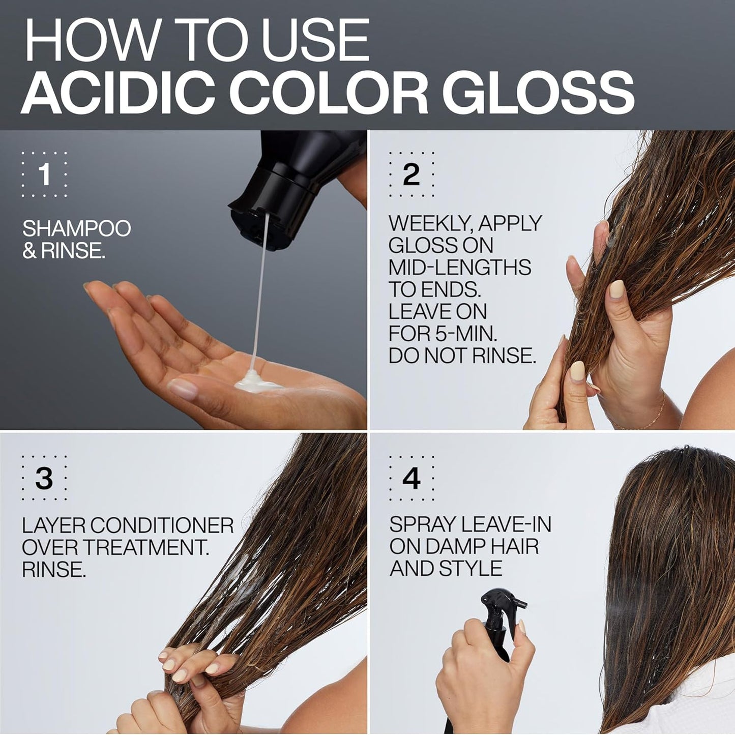 Redken Acidic Color Gloss Shampoo & Conditioner Set | Protects Color-Treated Hair with Citric Acid & Apricot Oil