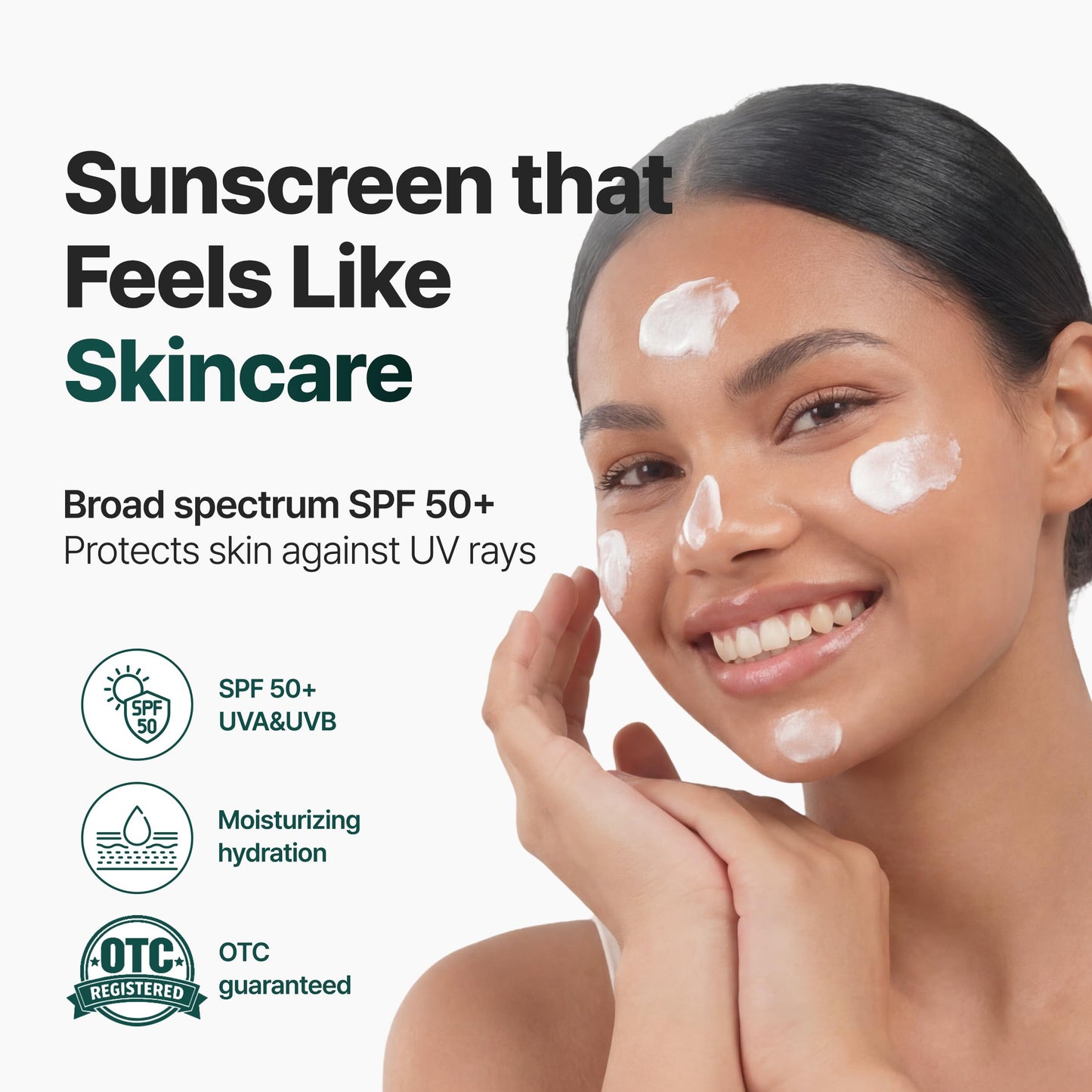 P.CALM Water Barrier Sunscreen SPF50+ PA++++ | Lightweight Hydrating Glow Sunscreen with Panthenol, No Whitecast Daily Face Sunscreen for Sensitive Skin | Korean Skincare, 50ml / 1.69 fl.oz