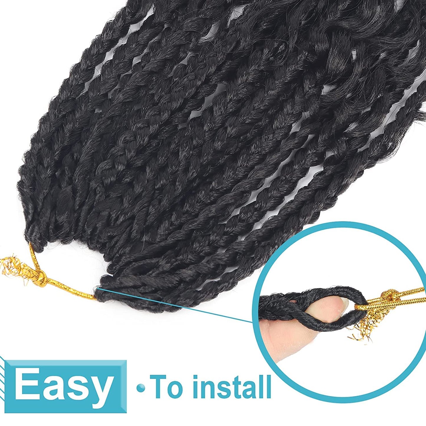 Goddess Box Braids Crochet Hair - 12 Inch Curly Ends | 8 Packs Synthetic Braiding Extensions for Black Women