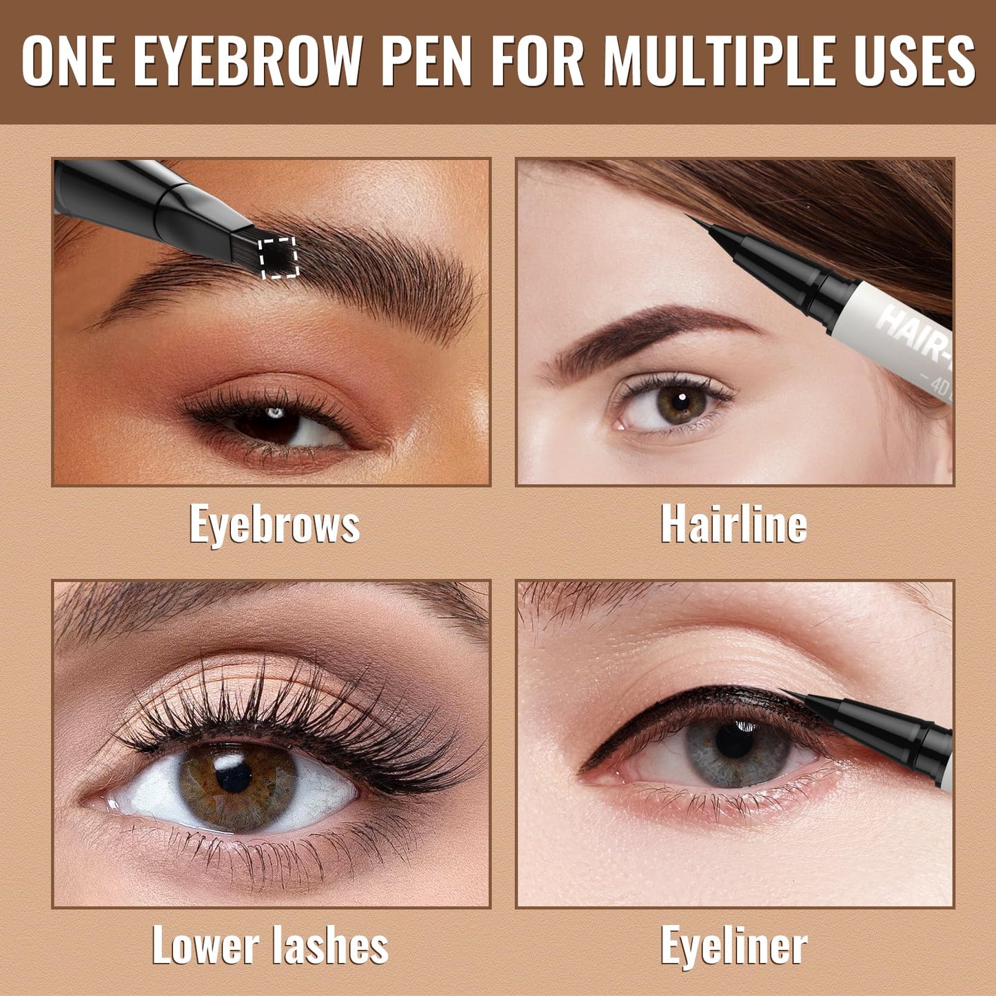 iMethod Eyebrow Pen - Eyebrow Pencil,2-in-1 Eyeliner Dual-Ended Brush-Tip Microblading 4d Eyebrow Pencils for women,Long Lasting Waterproof Hair-Like Brow Pencil,with Eyebrow Brush,LightBrown