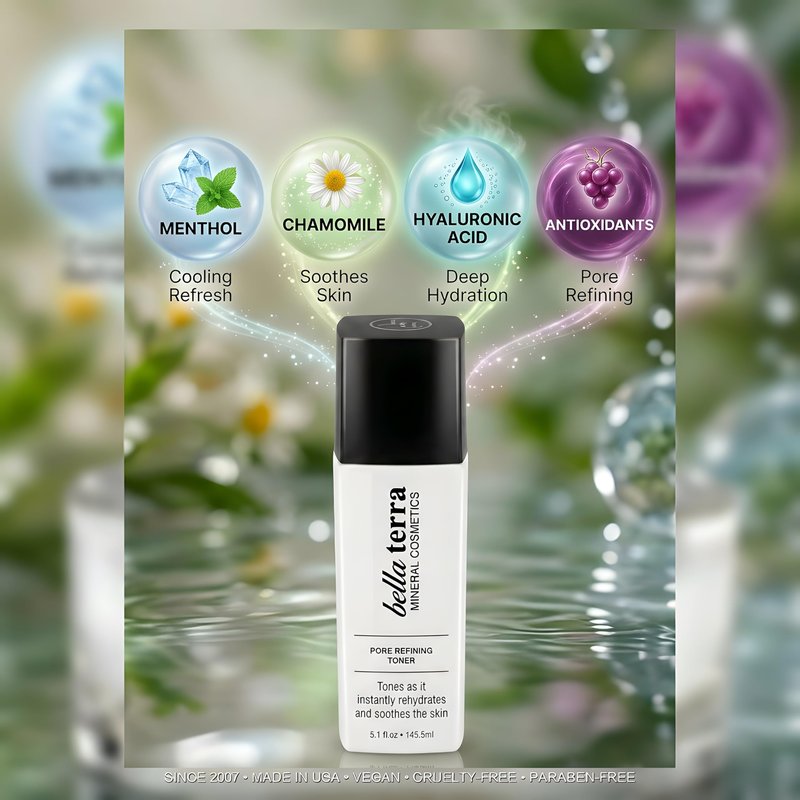 Bellaterra Cosmetics Toner with Salicylic Acid Hydrating Astringent Essence for All Skin Types Exfoliating, Pore-Refining, and Makeup Prep Solution with Coconut Water & Witch Hazel