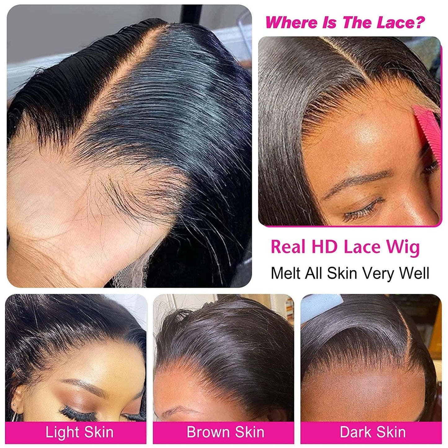 Nakkia Bob Wig Human Hair 13x6 Deep Wave Lace Front Wigs 13x6 Lace Frontal 180% Density Curly Bob Wig Human Hair Pre Plucked for Women Natural Black 8 Inch