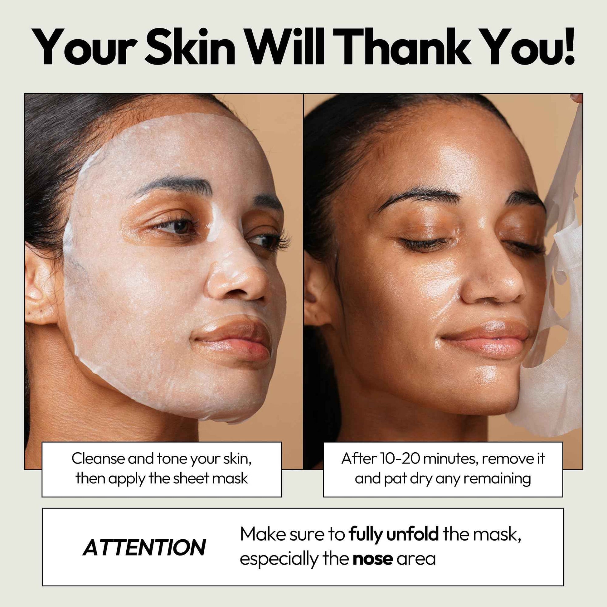 LAPCOS Honey Sheet Mask, Daily Face Mask with Hyaluronic Acid and Antioxidants to Hydrate and Tighten Dry Skin, Korean Beauty Favorite, 5-Pack