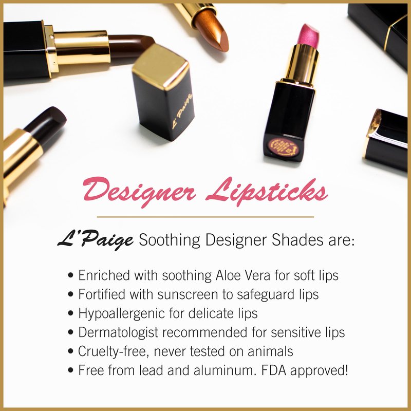 L'Paige L36 - AMARETTO Designer Lipstick | Aloe Vera Based, Long-lasting, Moisturizing