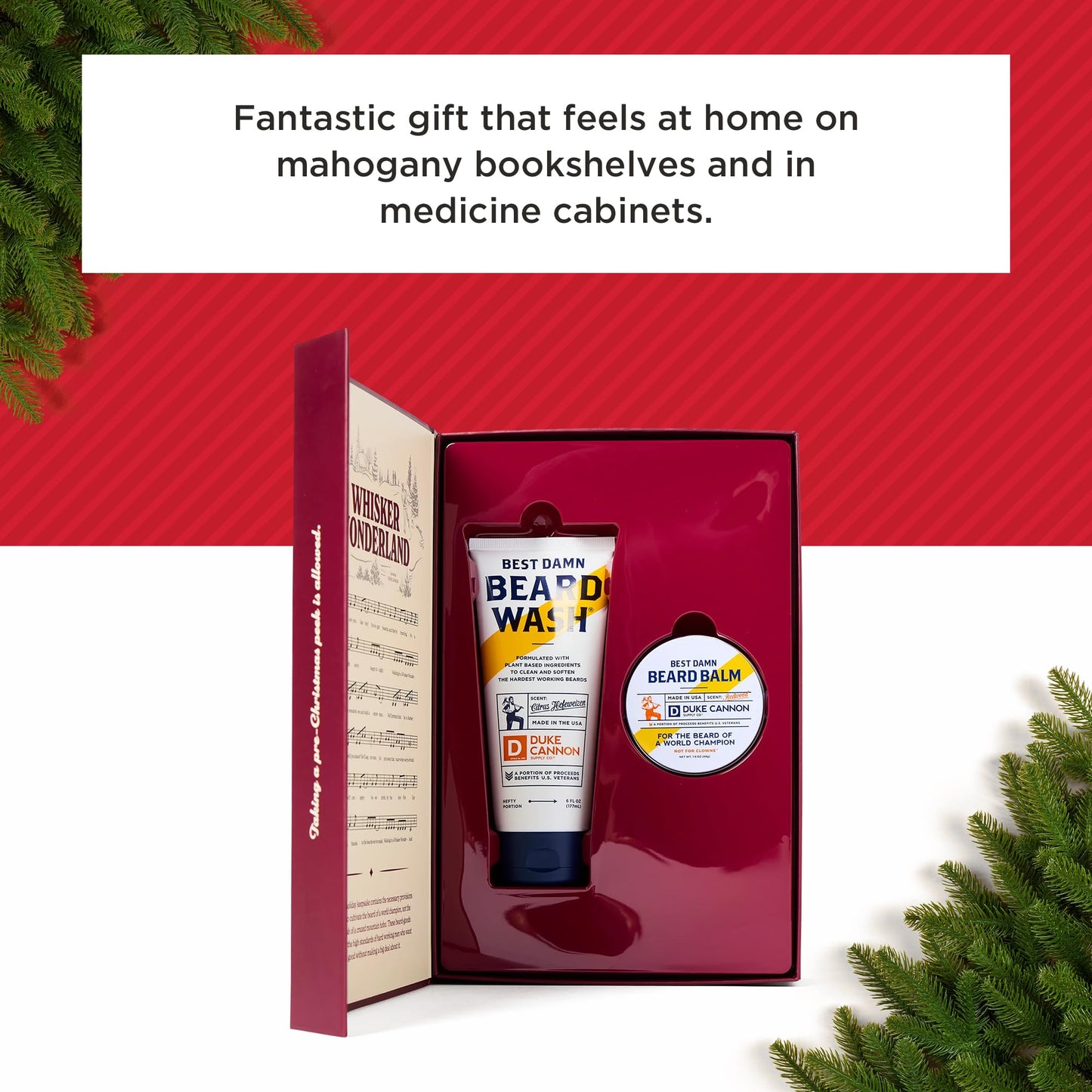 Duke Cannon Whisker Wonderland Beard Care Gift Set – Beard Wash + Beard & Face Lotion – Holiday Kit for Men – Barley & Wheat Protein – Vitamin B & E – Light Citrus Scent – Grooming Gift