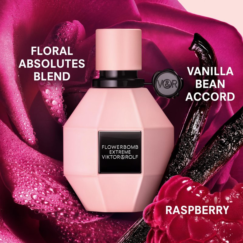 Viktor&Rolf - Flowerbomb Extreme - Eau de Parfum Intense Womens Perfume - Intense & Floral - With Raspberry, Jasmine, Rose, Orange Blossom & Vanilla Bean - 0.3 Fl Oz