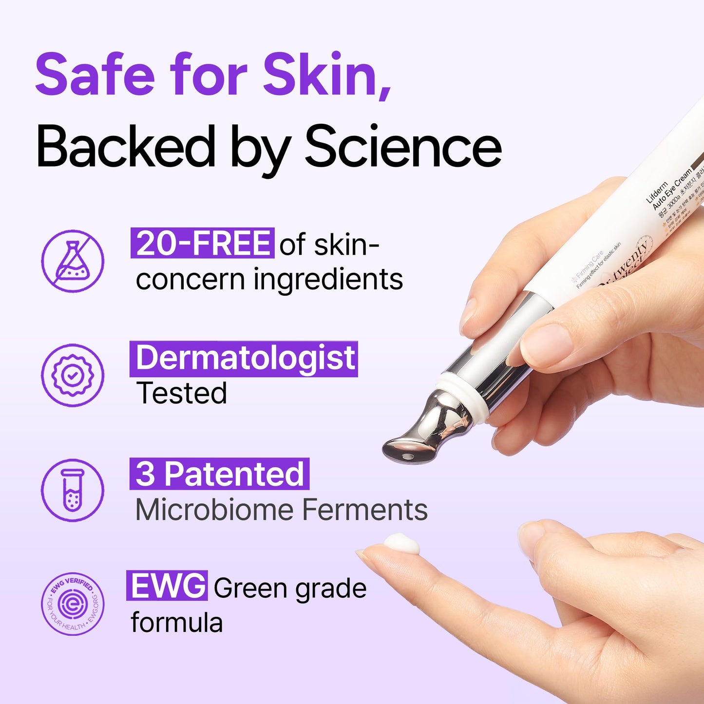 Dr.twentyproject Lifderm Eye Cream with Collagen & Vibrating Device for Wrinkles, Anti-Aging, Dark Circles – Lifting, Firming, Tightening, Depuffing, Nourishing Korean Skincare (20ml 0.6 fl oz)