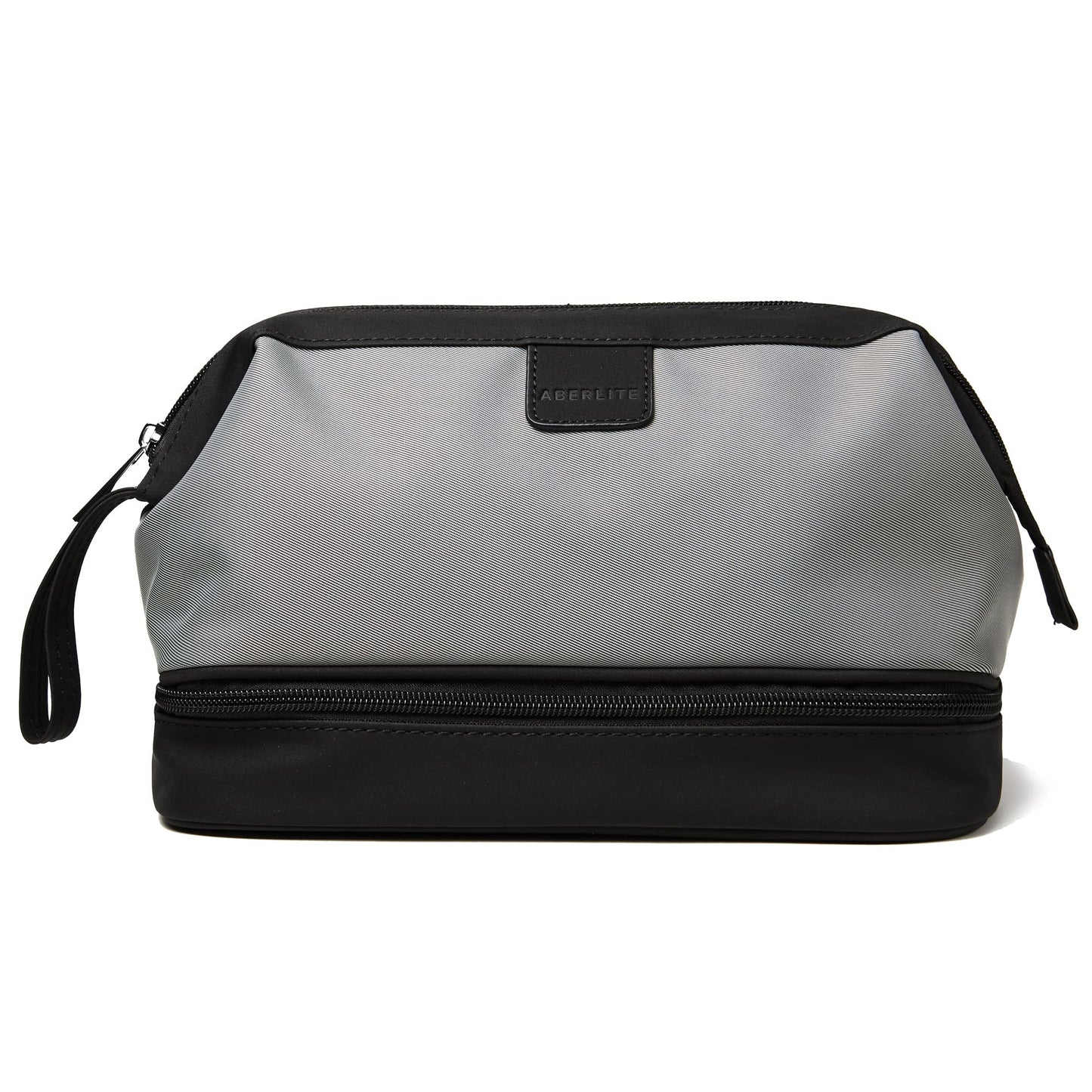 Aberlite Traveler Toiletry Bag for Men - Water Resistant Traveling Dopp Kit - Travel Pouches Organizer - Travel Bathroom Bag (Grey) (Medium Size - 5.3 Liters)