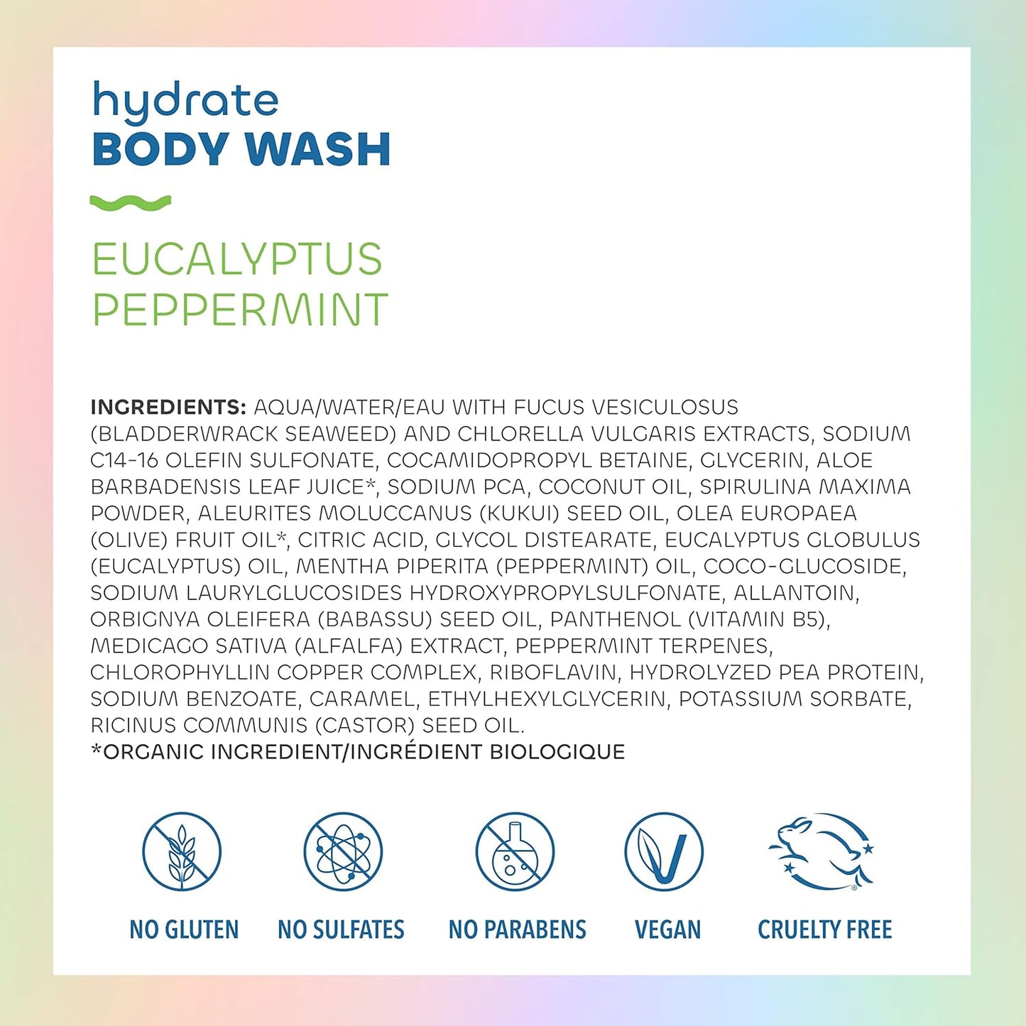 Seaweed Bath Co. Body Wash & Cream Duo - Eucalyptus Peppermint Scent | 12oz & 6oz Sizes
