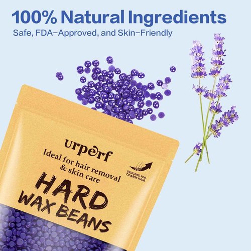 Hard Wax Beads, 1.1 lb Waxing Beads, Brazilian Bikini Wax,Hard Wax Hair Removal for Face, Body, Legs, Pearl Beads for Wax Warmers, with 30g Care Cream & 12 Applicator Sticks