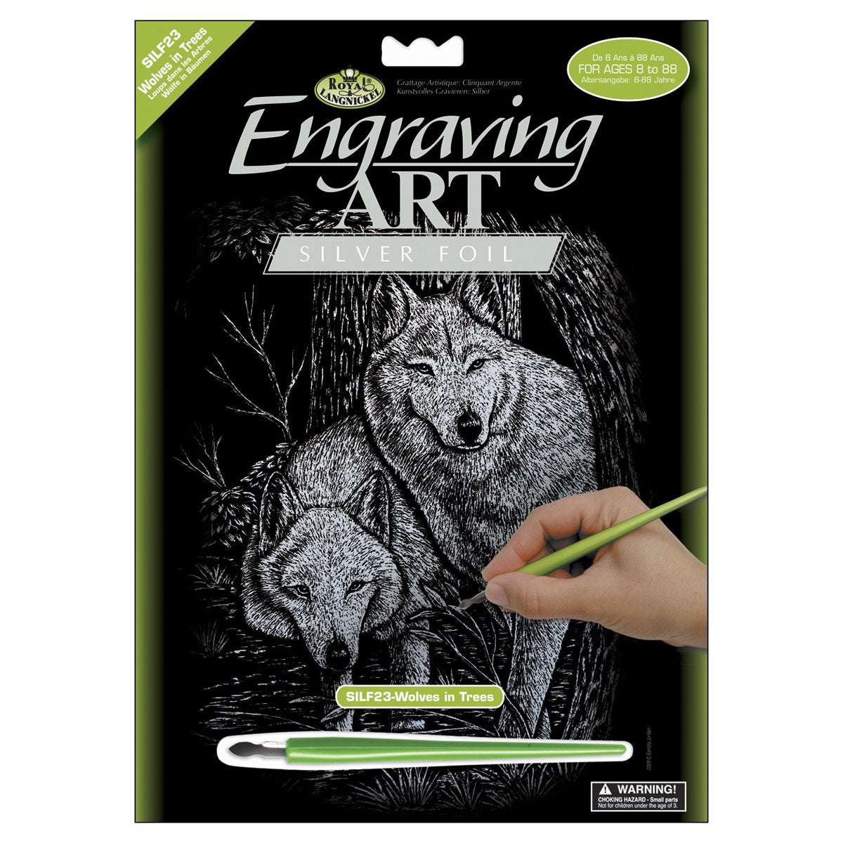 Royal & Langnickel Royal and Langnickel Silver Engraving Art, Wolves in Trees