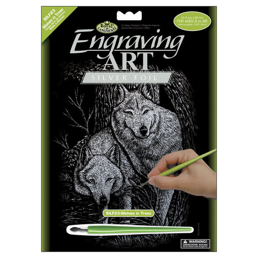 Royal & Langnickel Royal and Langnickel Silver Engraving Art, Wolves in Trees