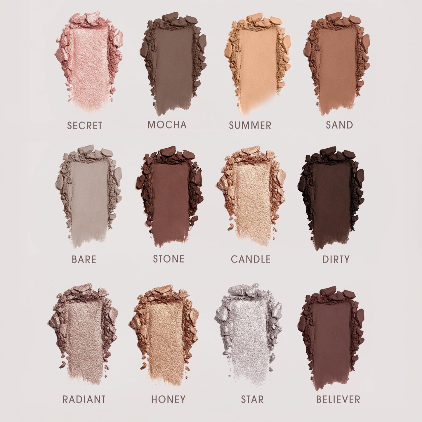 Lamora Attraction Eyeshadow Palette - Soft Warm Brown Shimmer Matte Shades