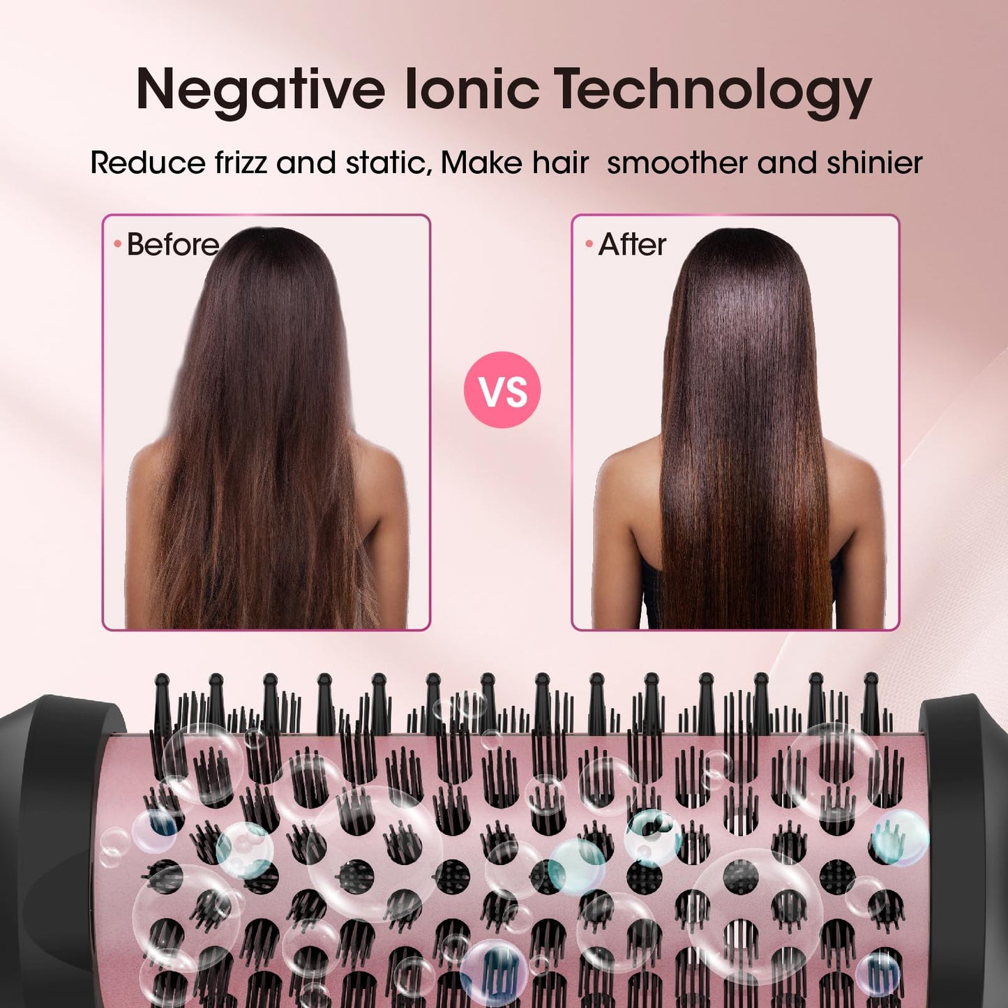 CINOSTAR Updated Version Heated Round Brush for Blowout Look Volumizer, 1.5 inch Styler Tool, 6 Temps Ionic Thermal Brush, Fast Heating, Dual Voltage for Travel, Purple