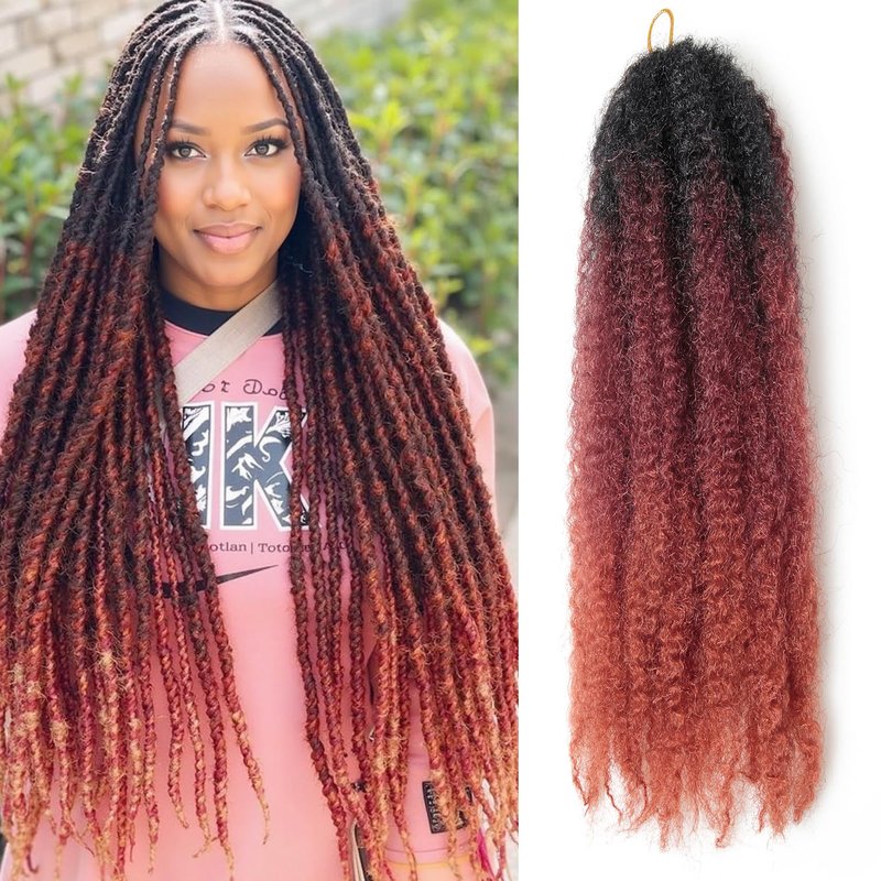 8 Packs Marley Twist Braiding Hair 24 Inches MarleyTwist Hair Cuban Twist Hair Marley Afro Kinky Curly Twist Synthetic Hair Extensions