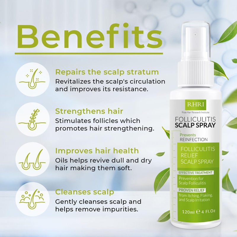 Folliculitis Scalp Spray | Dandruff Treatment for Psoriasis & Folliculitis | Antifungal & Anti Dandruff Itchy Scalp Treatment Formula Spray for Dry and Irritated Scalp