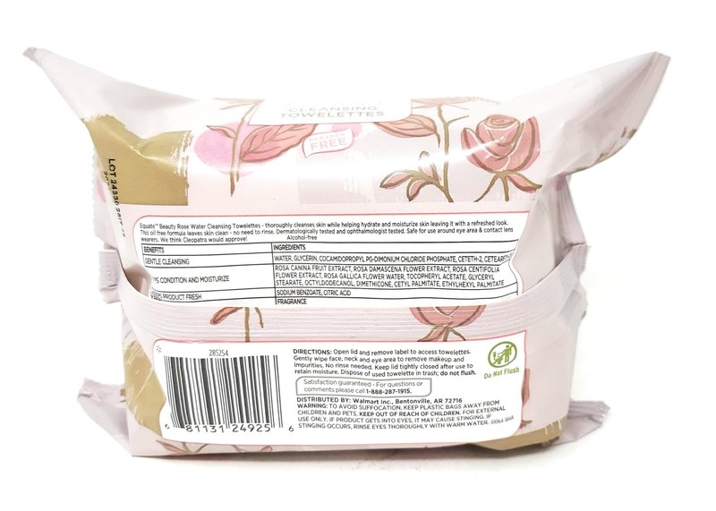 Rose Water Cleansing Towelettes, 40 Count (Pack of 2)