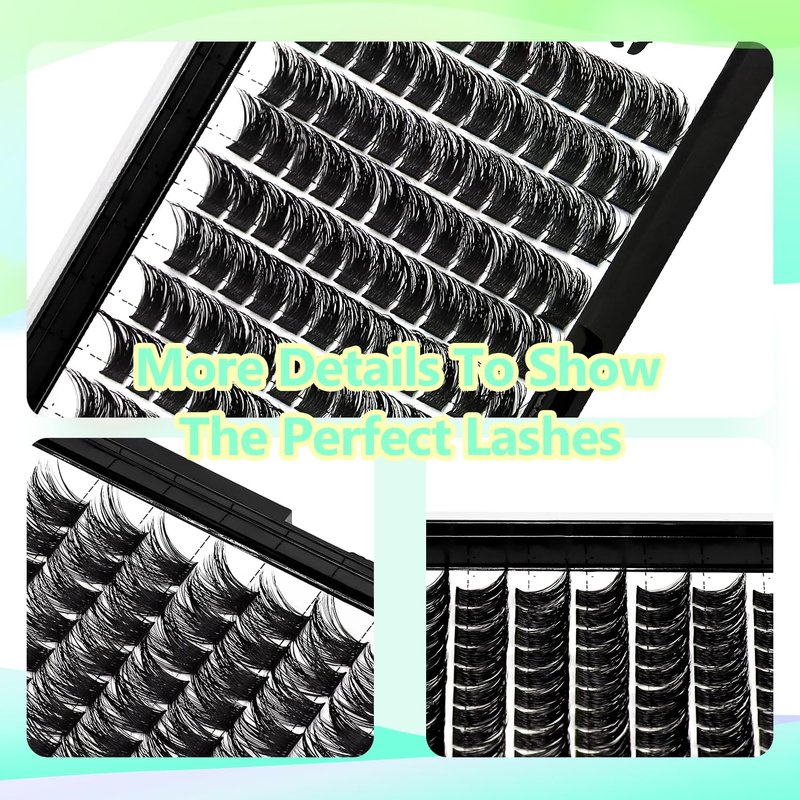 Large Tray- 10-20MM Available 120 Pcs D Curl Cluster Eyelashes Makeup Volume Eye Lashes Extensions Natural Long Wide Stem Individual False Eyelashes (14mm)