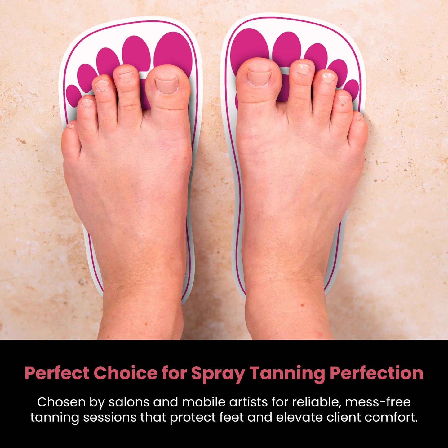 Pink 60Pairs(120Feets)Disposable Spray Tanning Feet Pads for Hygienic Foot Protectors,Comfortable & Hygienic Spray Tan Pads Feet-Specifically for the Spray Tanning Industry or Salon,One Size-Non Slip