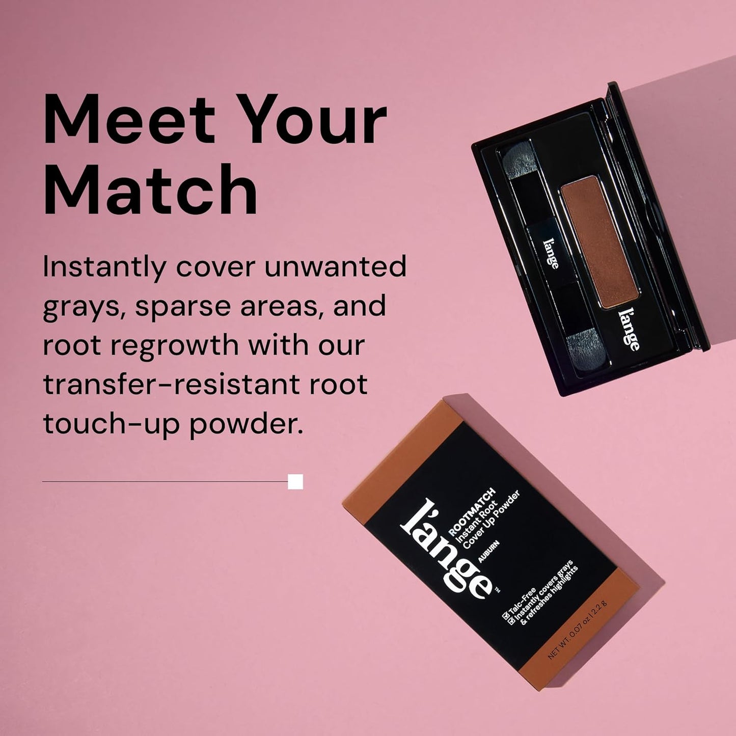 L'ANGE HAIR RootMatch Instant Root Cover Up Powder - Conceals Grays & Sparse Spots | Water-Resistant for All Hair Types (Auburn)