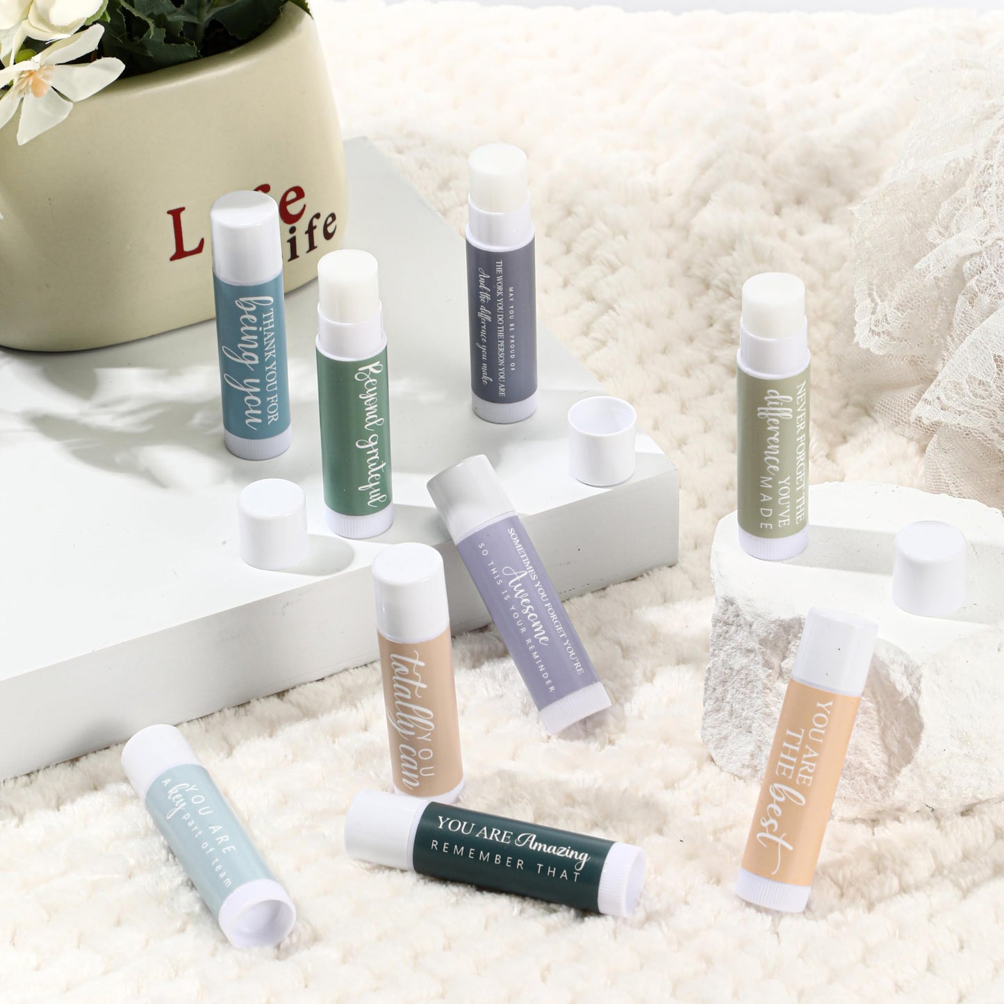 20 Sets CNA Week Thank You Gifts Bulk for Women Inspirational Hand Cream and Lip Balm Set Teacher Appreciation Gifts for Graduation Office Staff Assistant Team Coworker Summer Favor