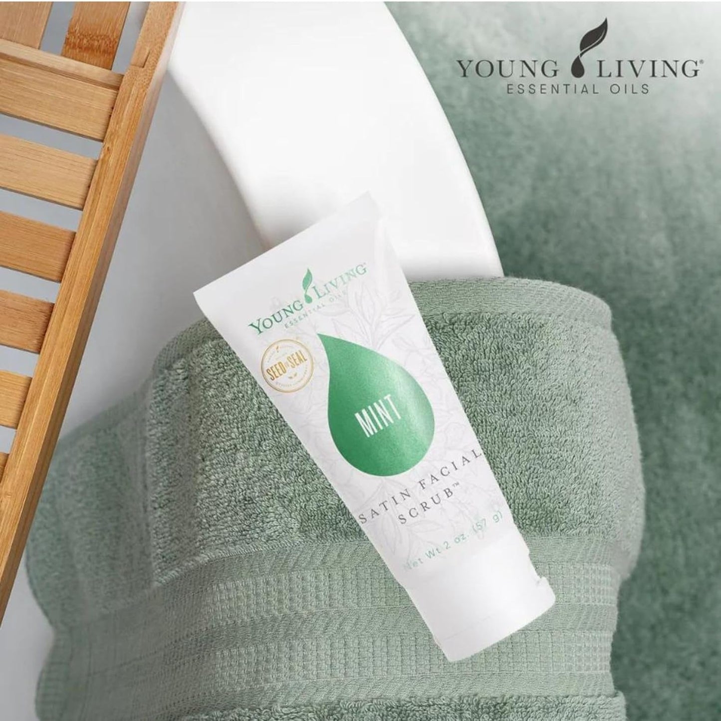 Satin Facial Scrub Mint - Gentle Exfoliating Skincare for Bright Complexion | 2 oz | All Skin Types