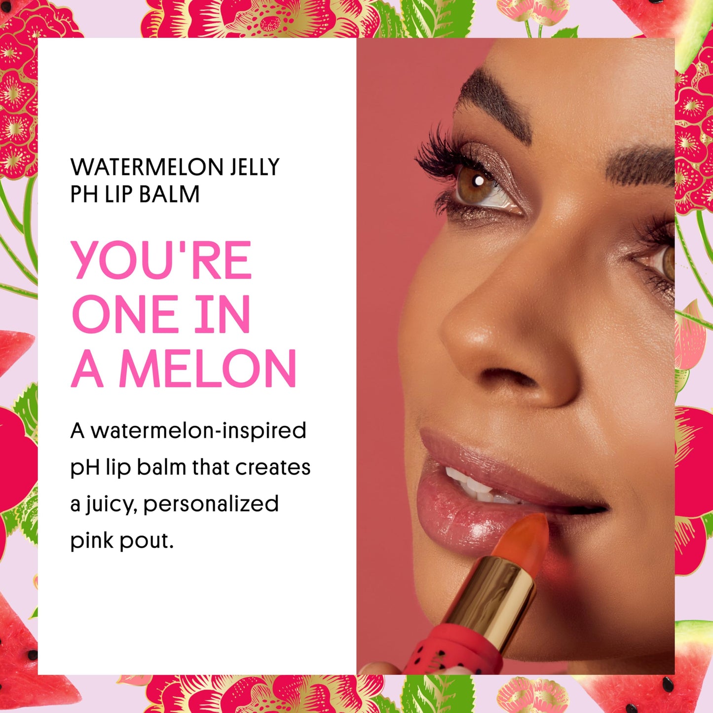 Winky Lux Watermelon Jelly pH Lip Balm - Hydrating Lip Balm, Natural Pink Tint with pH Color Changing, Moisturize & Soften Lips While Leaving Sheer Pink Tint, With Watermelon Candy Scent