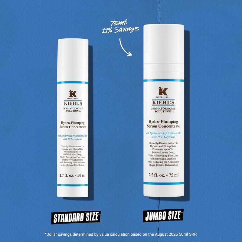 Kiehl's Hydro-Plumping Serum - Hydrating Formula for Plump Skin | Fragrance-Free, Dermatologist Tested