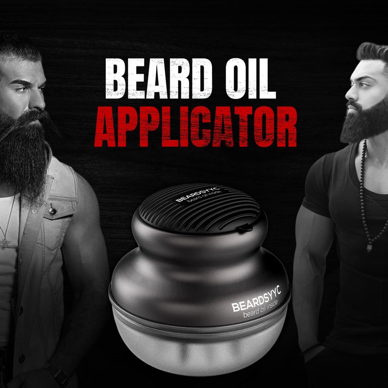BEARDSYYC Beard Oil Applicator and Brush, Black, Beard Oil Dispenser/Releaser for all Beard Type