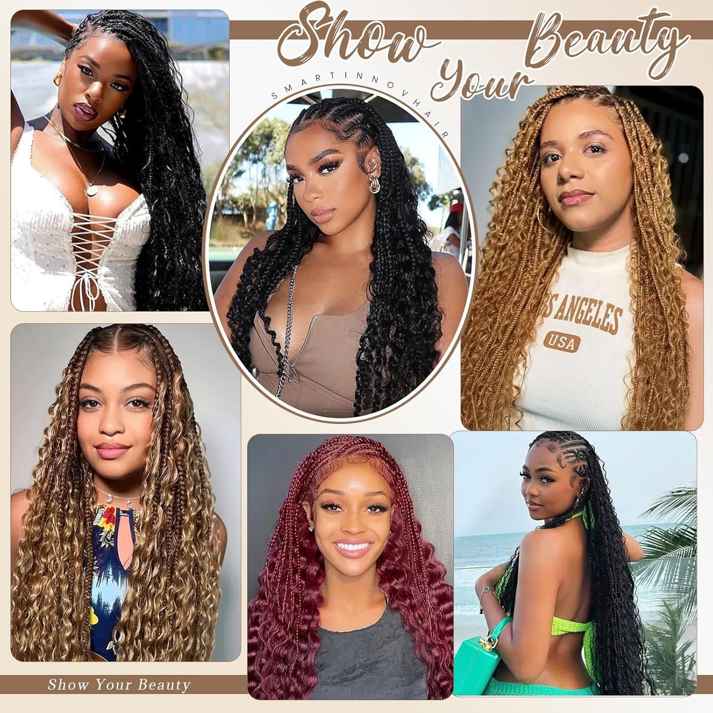 Human Braiding Hair - Ombre Blonde Curly Bulk 100G | 14 Inch Water Wave Braids, 2 Bundles