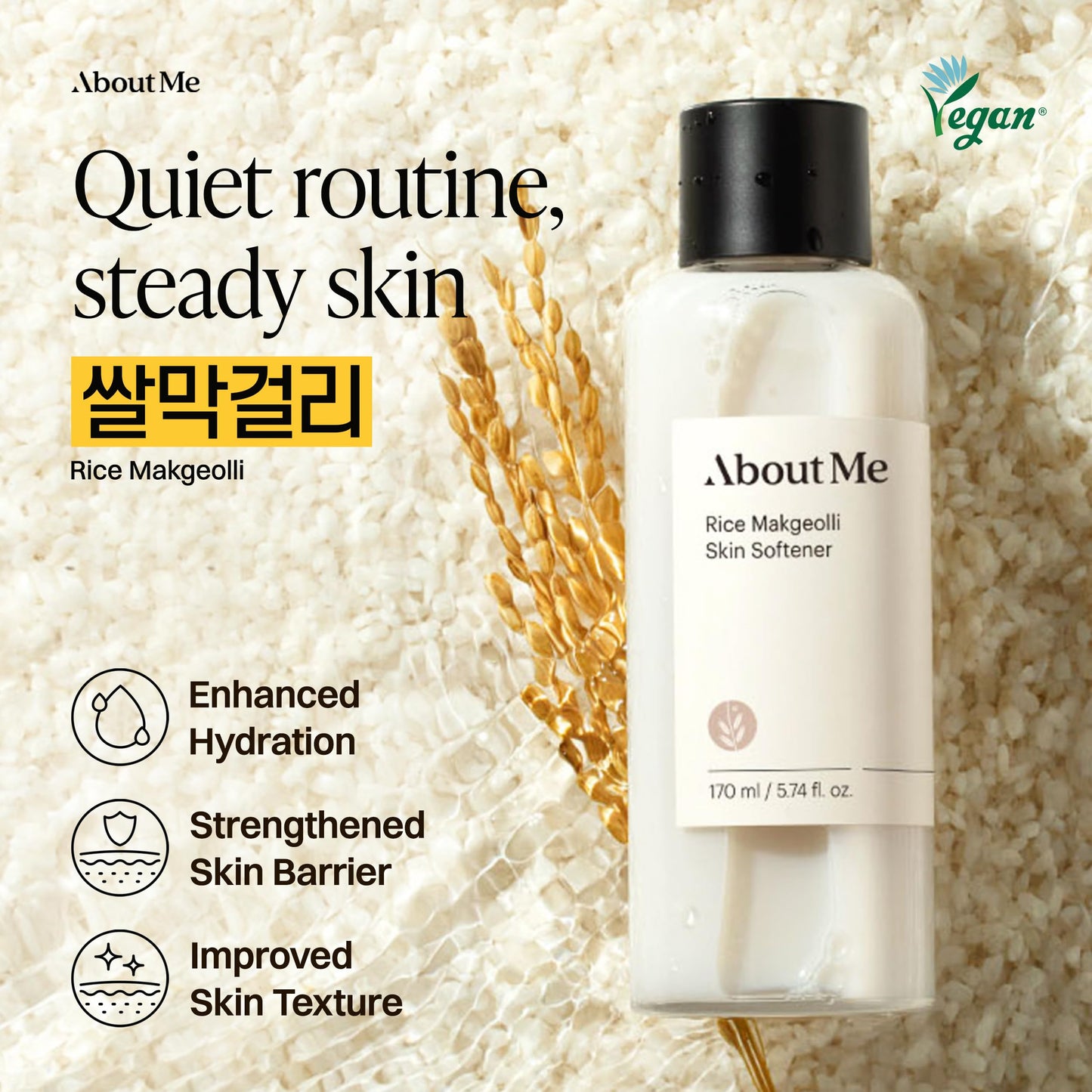 About Me Korean Milky Rice Toner, Makgeolli Ferment, 5.74 fl oz
