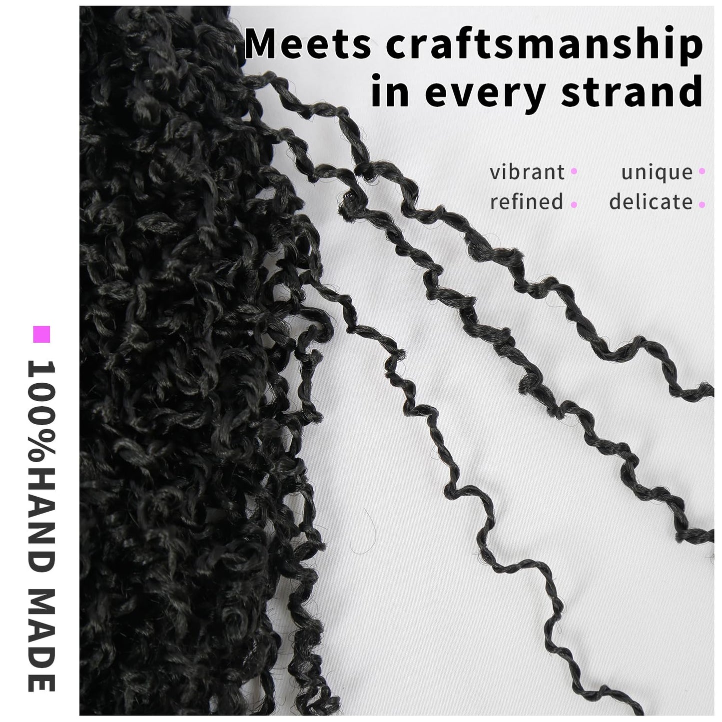 Yanky Twist Crochet Hair for Black Women - 12 Inch 8 Packs (30 Strands/Pack) Pre-Looped Synthetic Braiding Hair, Fluffy Spring Mini Twist Passion Twist Natural Black