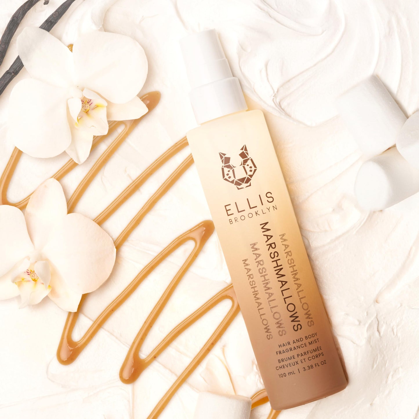 Ellis Brooklyn MARSHMALLOWS Fragrance Mist - Gourmand Perfume Mist with Marshmallow, Caramel Accord, & Milky Musks, Vegan Perfume Made In The USA, 50ml 1.7 Fl Oz