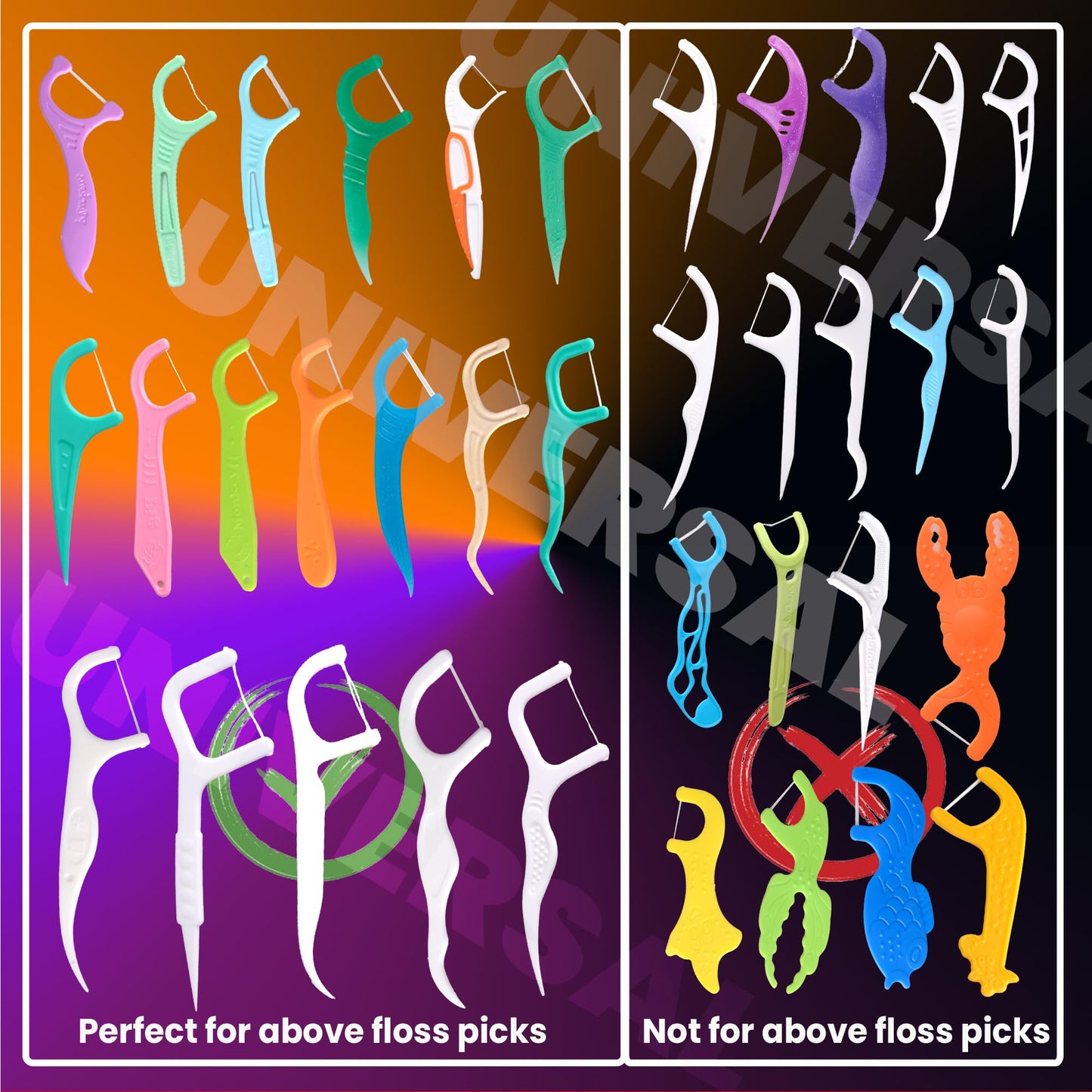 Empty Floss Pick Dispenser, Floss Pick Holder, Flosser Dispenser refillable for Plackers, Dental Pick Holder (2pcs)