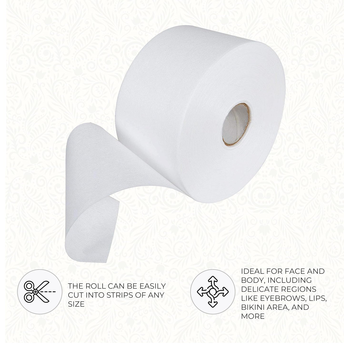 ForPro Non-Woven Epilating Roll for Body and Facial Hair Removal, Tear-Resistant, Lint-Free, 3” x 55 Yards, White (Pack of 3)