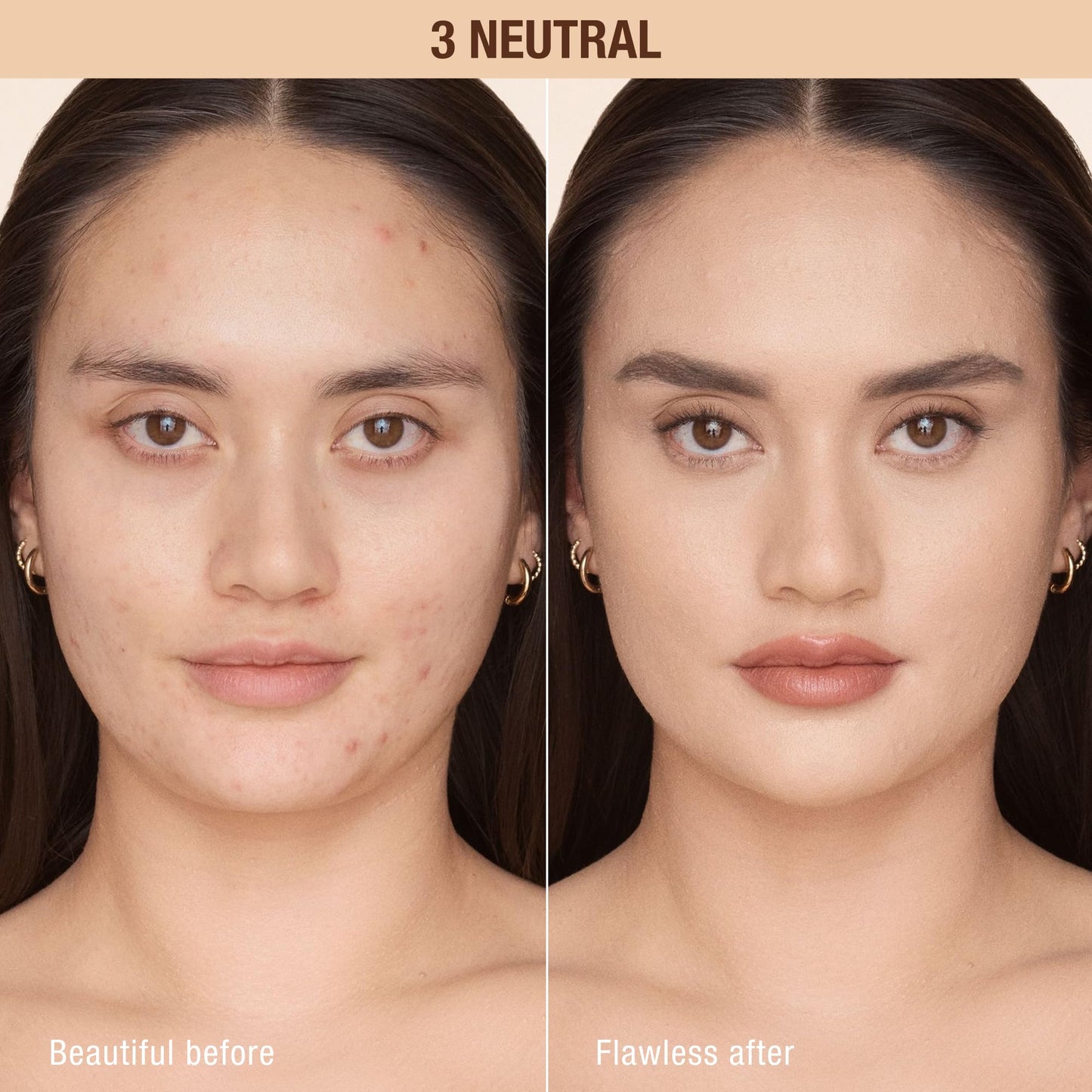 Charlotte Tilbury Airbrush Flawless Matte Foundation - Full Coverage Liquid Makeup with a Natural-Matte Finish - Smoothes & Blurs Pores - Waterproof & Transfer Resistant - 3 Neutral