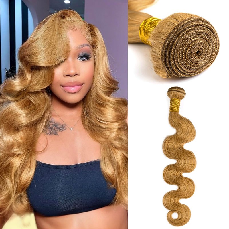 Human Hair Bundles Body Wave Honey Blonde, 22 Inch - 1 Bundle, Antousha Body Wave Bundles Human Hair 12A Brazilian Virgin Wavy Hair Bundles for Black Women