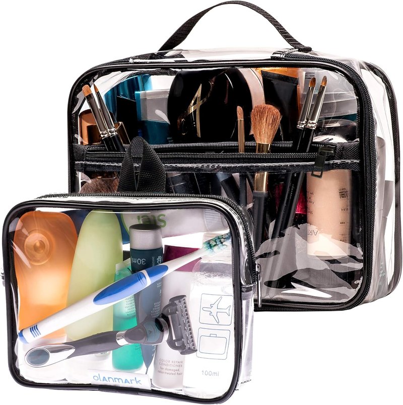 TSA Approved Clear Toiletry Bag - Large Travel Makeup Organizer | Waterproof Design