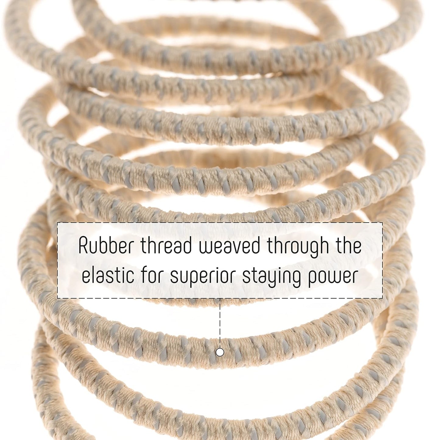 Blonde Hair Ties - 18 Pcs No Slip Elastic Hair Ties for Thick Hair | Pearl Blonde Slide Proof Holders