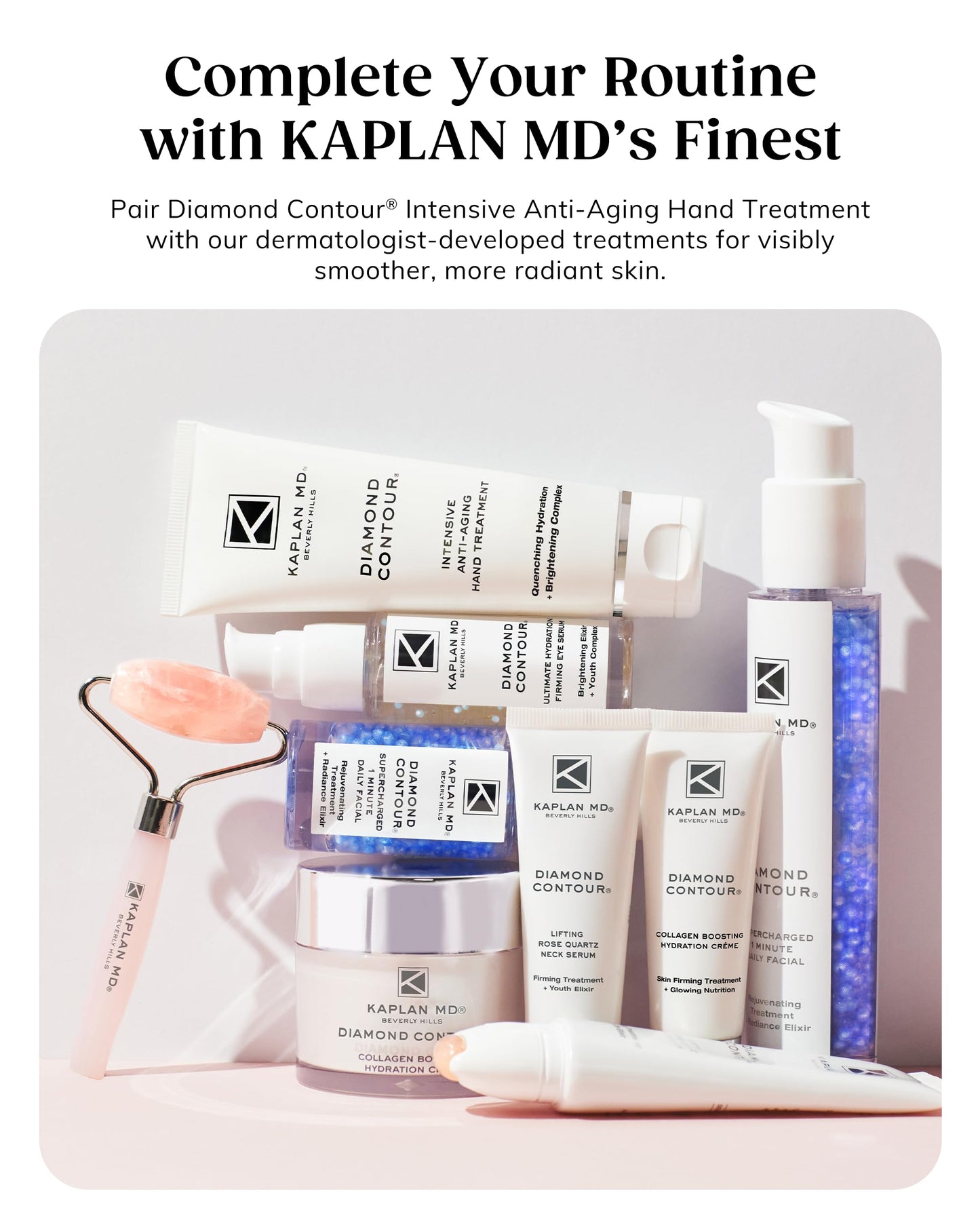 KAPLAN MD Anti Aging Hand Cream Treatment - 5 Essential Moisturizers Diamond Contour Intensive Hand Cream for Women with Vitamin C, Crushed Diamonds & Argireline - Dermatologist-Developed