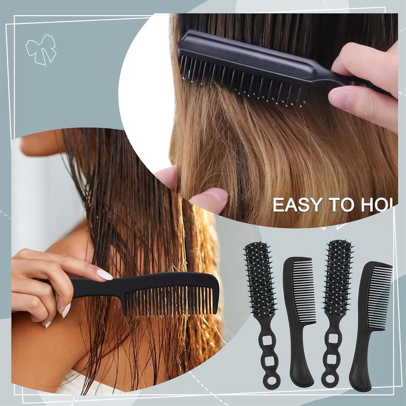 Hair Brush and Comb Set - 100 Pcs Individually Wrapped for Travel | Lightweight Black Brushes for Women & Kids