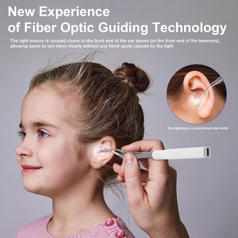Earwax Removal Kit - Fiber Optic Illumination, 3 Brightness Levels | Easy to Clean & Store, Perfect for Adults & Kids