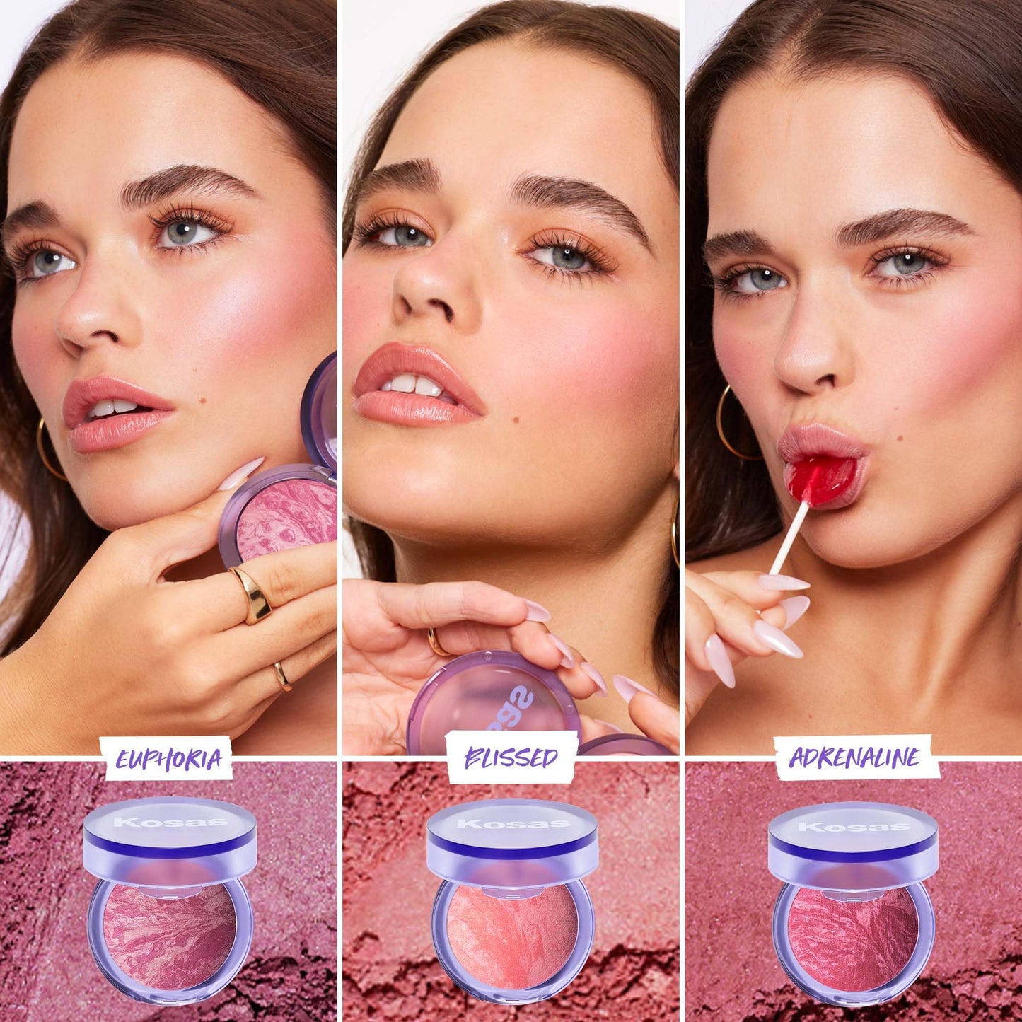 Kosas Blush is Life Baked Powder – Talc-Free Hydrating Blush with Squalane and Hyaluronic Acid, Warm Peachy Pink